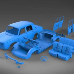 Renault 8 Gordini STL PRINTABLE AND PORTABLE MODEL