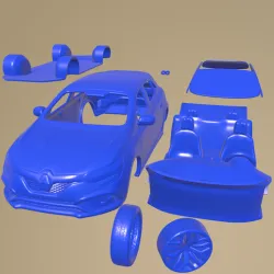 Renault Megane hatchback RS Trophy 300 2018 Printable Car In Separate Parts