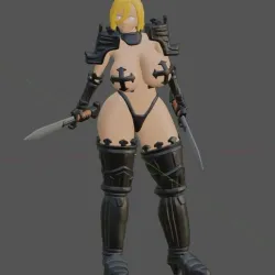 Sexy fantasy female warrior 3d printable figures