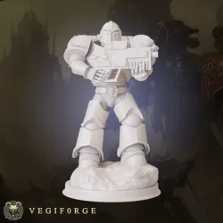 Space infantry warrior with gun