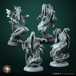 Specters 4 miniatures set 32mm pre-supported