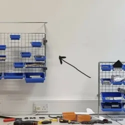 Wall mount for freestanding wire grid storage