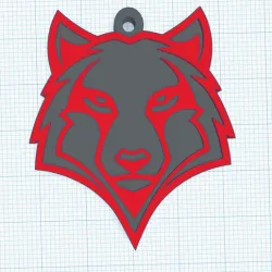 Wolf keychain key ring