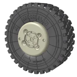 1/72 Replacement tyre set for M1070 HET with M1000 Trailer Takom kit