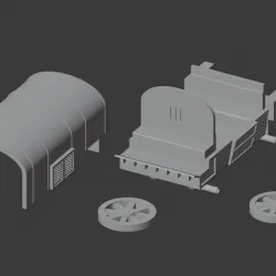 28mm scale Fantasy Caravan Wagon