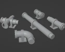 28mm scale Science Fiction Modular Pipe System Set Number Two