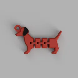 Articulated Sausage Dog - KEYCHAIN - Multiple Lengths Available
