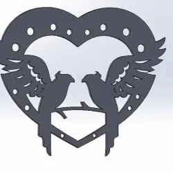birds heart wall decor valentines