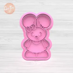 BUNNY BUNNY EASTER COOKIE CUTTER WITH STAMP / Cookie Cutter Bunny Easter