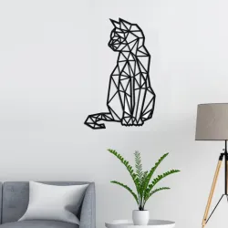 Cat Wall Decor - Animal Wall Decor - Wall Art Decoration - Cat Wall Art - Nursery Wall Decor - Geometric Figure Decor