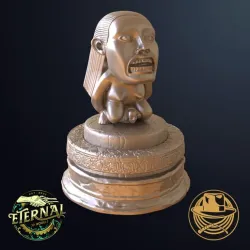 CHACHAPOYAN FERTILITY IDOL + CARVED PEDESTAL - INDIANA JONES - ETERNAL