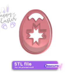 Easter egg with star cookie cutter STL file