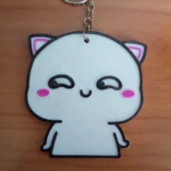 EMBOSSED CAT KAWAII KEYCHAIN / LLALAVERO DE GATO KAWAII_Nº2