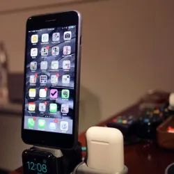 FANBOY GEN 1 - Apple Watch + iPhone Stand + AirPods Charger with Watchband Storage