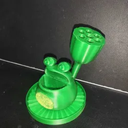 frog Lotus leaf seedpod pencil holder