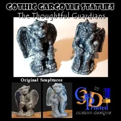 Gargoyle Statue & Gothic Bookends - The Thoughtful Guardians