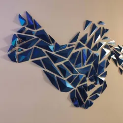 Geometric cat wall art