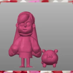 Gravity Falls Mabel and Waddles Inspired Fan Art