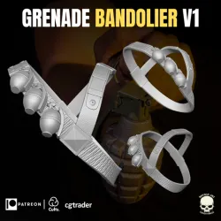 Grenade Baldolier V1 3D printable file for Action Figures
