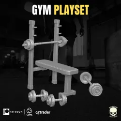 Gym Playset Kit 3D printable File For Action Figures