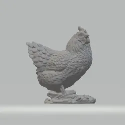Hen Sculpture 3D print model