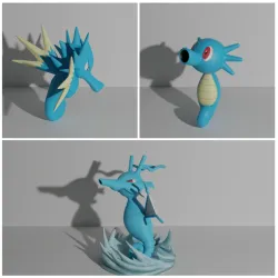 Horsea, Seadra and Kingdra 3D print model