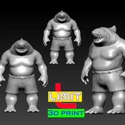 King Shark - 3d model - 3d print