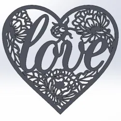 love floral hearts sign