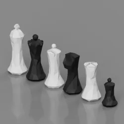 Minimal Low Poly Design Chess Set
