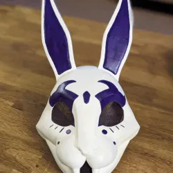 Neon White Cosplay Mask - Neon Violet - Japanese Kitsune