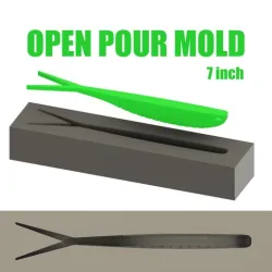 OPEN POUR MOLD J Bait 7 INCH STL FILE FOR CNC AND 3D PRINT
