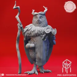 Owlin Druid - Tabletop Miniature (Pre-Supported)