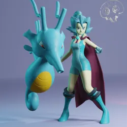 Pokemon - Gym Leader Clair - Fan Art 3D print model
