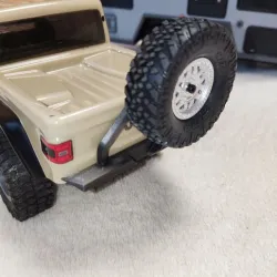 QCX24 AXIAL JEEP GLADIATOR REAR BUMPER WITH SPARE WHEEL AND NATO HITCH