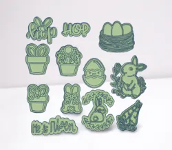 Set x 12 Easter Stamp Easter Rabbit Easter Rabbit Egg Egg Stamp