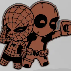 Spiderman and Deadpool cartoon Light box (fan art) (Pocket size)