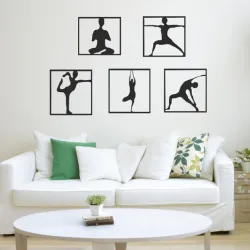 Square Yoga Positions - Wall Art Decor