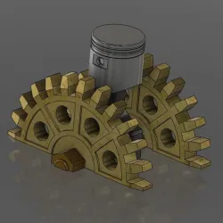 Steampunk Piston and Cogs Monitor Stand feet