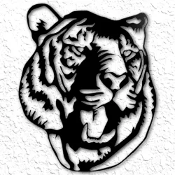 Tiger roaring wall art jungle wall decor