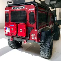 Trx4 defender rear dual jerry can mount + hi-lift mount