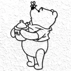 Winnie the pooh honey bear Wall art bear wall decor with Bee