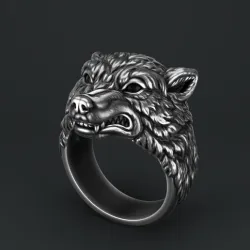 Wolf head ring