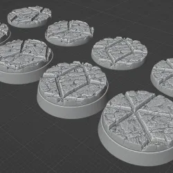 4x 25mm base with broken tiles (+toppers)