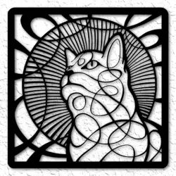 Abstract Kitty Swirls Wall Art 2d Cat wall decor