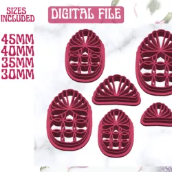 Art Deco Pineapple 3d STL Files For Polymer Clay Cutters