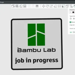 Bambu lab plate "Job in progress"