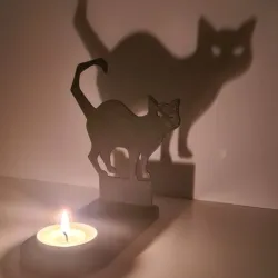 CANDLE HOLDER - BAD CAT