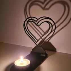CANDLE HOLDER - HEART 3D