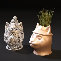 Cat planter and cat lamp