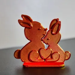 Charming 3D Printed Rabbit Figurine with Heart Symbo